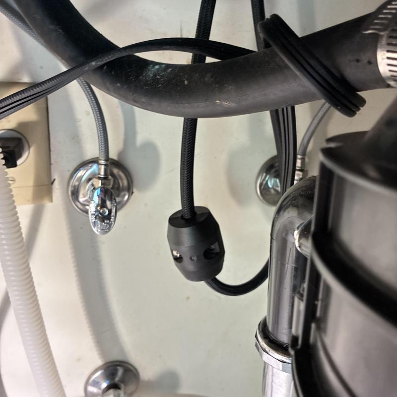 Angle stop valves and kitchen faucet connections under sink Angle stop valves and kitchen faucet connections under sink