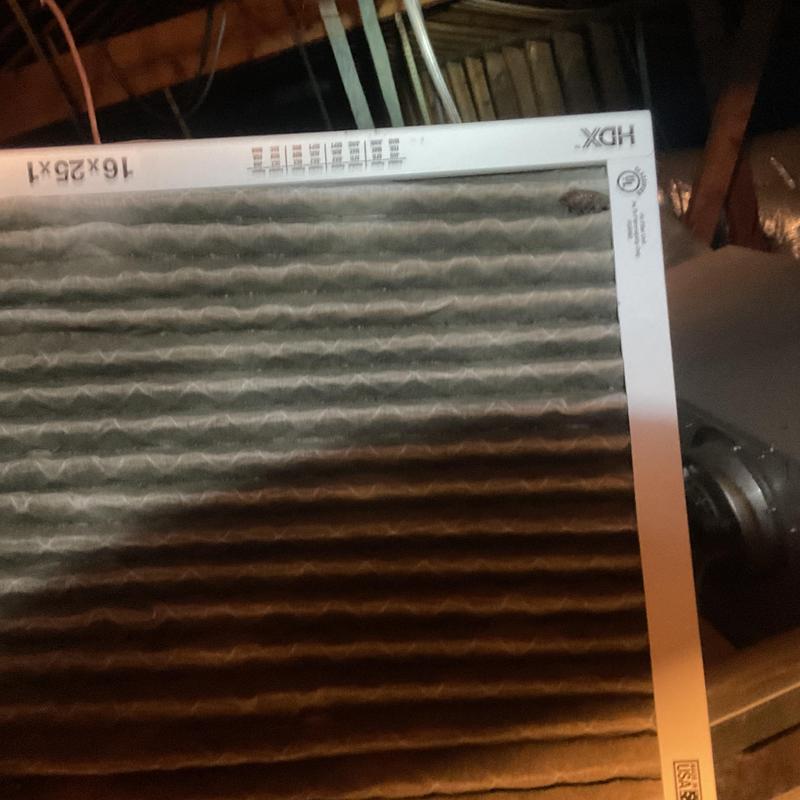 16x25x1 HVAC air filter replaced during maintenance 16x25x1 HVAC air filter replaced during maintenance