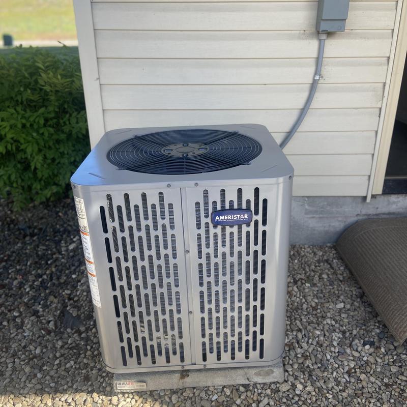 2 ton Ameristar condenser unit installed outdoors
