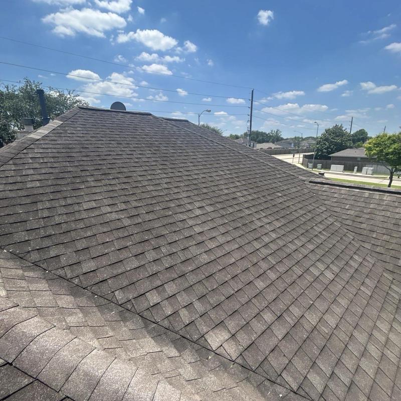 Architectural shingle roof with hail damage inspection
