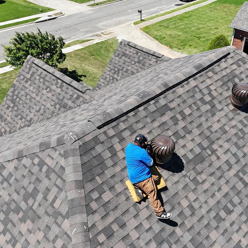 GAF HDZ shingle roof with hip vents installation