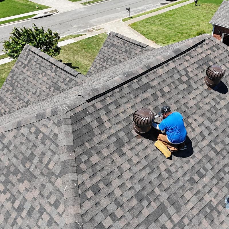 GAF HDZ shingle roof with turbine vents installation