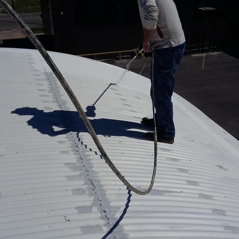 Elastomeric commercial metal roof coating application Elastomeric commercial metal roof coating application