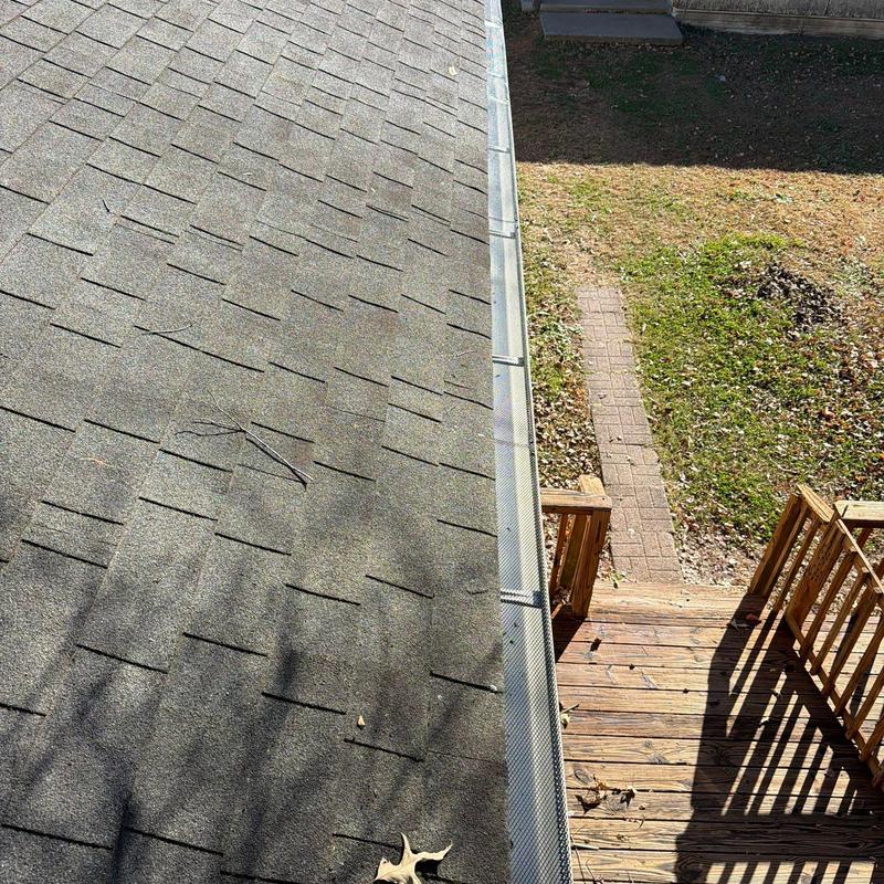 Asphalt shingles with hail damage inspection and gutter guard