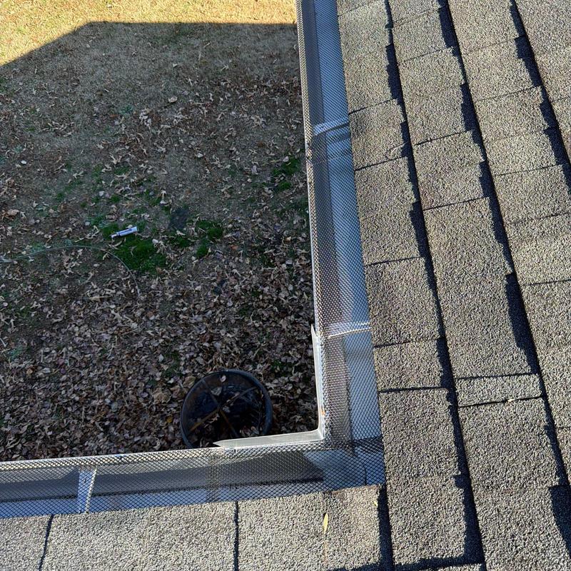 Gutter guard and shingle roofing inspection detail
