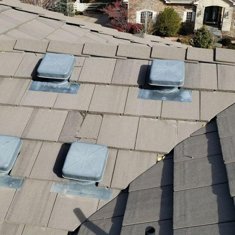 Tile roof vents with metal flashing installation Tile roof vents with metal flashing installation