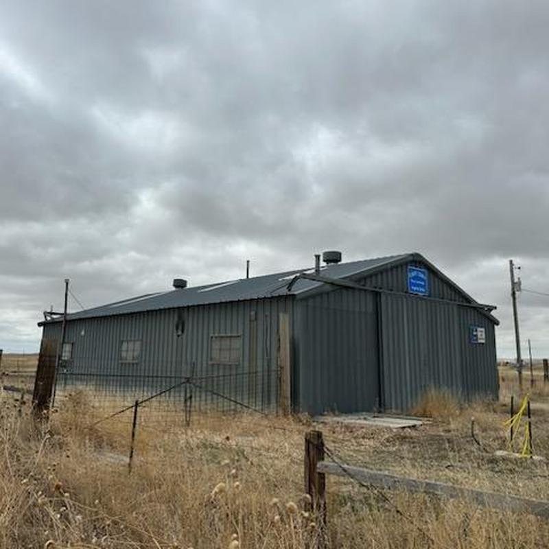 Metal roof with skylights on municipal facility