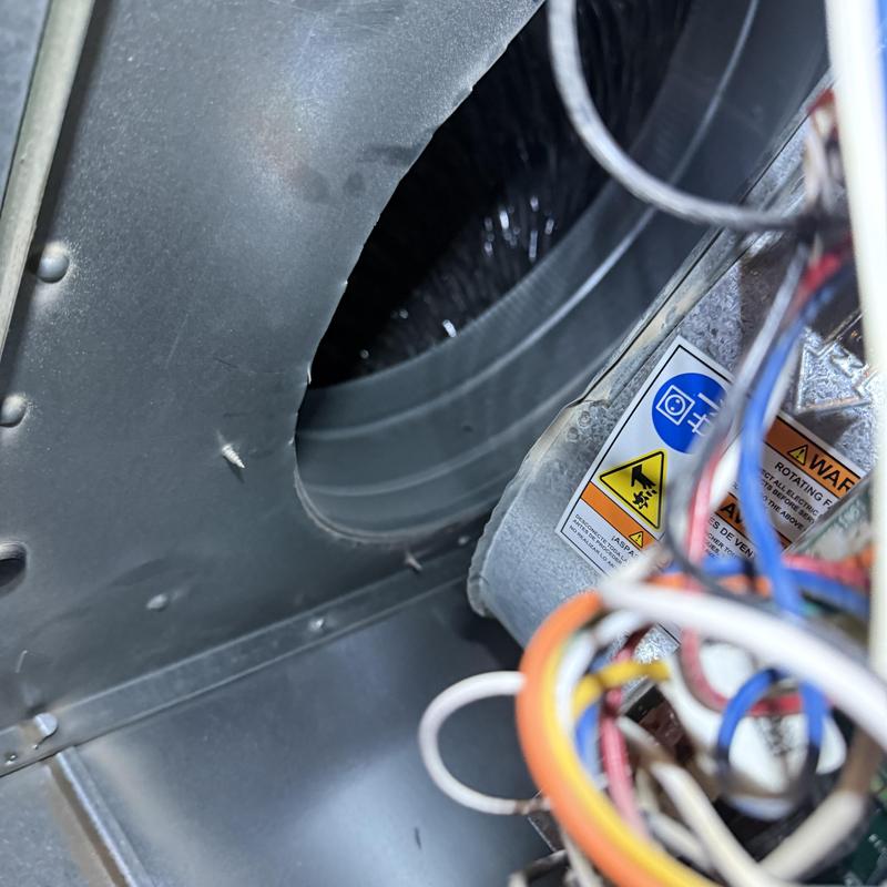 HVAC blower motor inside unit with wiring connections HVAC blower motor inside unit with wiring connections