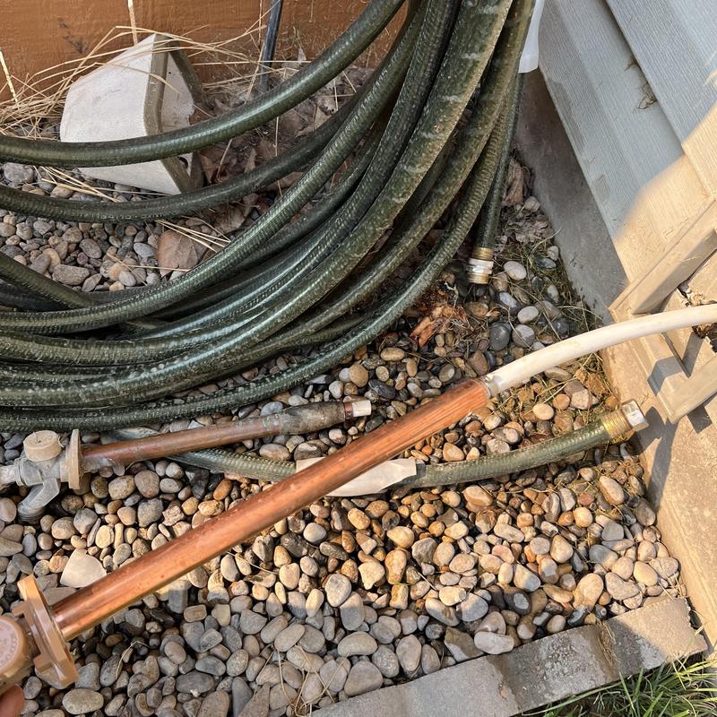 Hose bibs replacement with PEX tubing connection outdoors