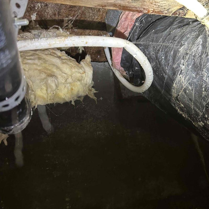 12 PEX hot water line leak in crawl space