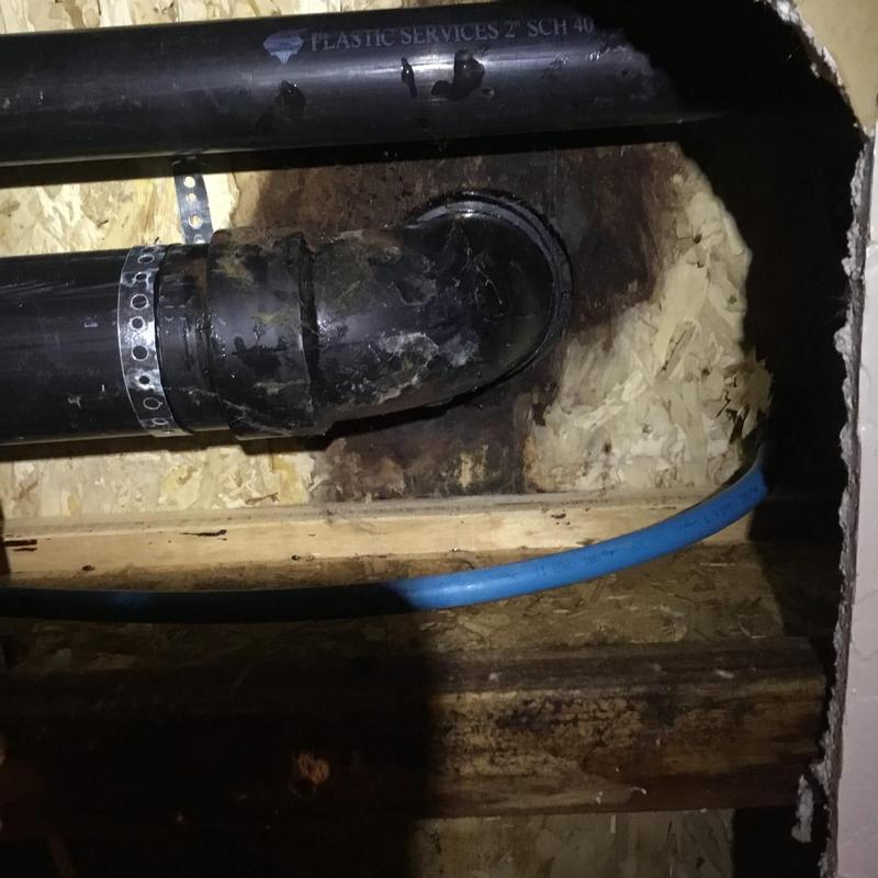 Toilet wax ring leak causing water damage under floor