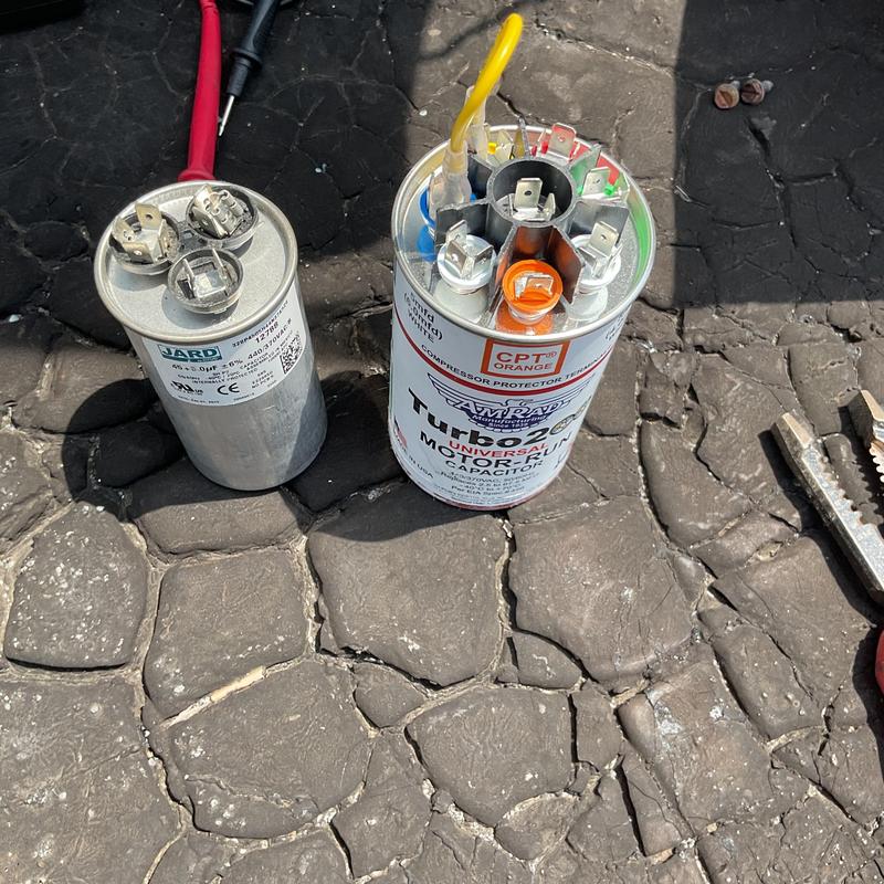 Dual run capacitor replacement for HVAC system Dual run capacitor replacement for HVAC system