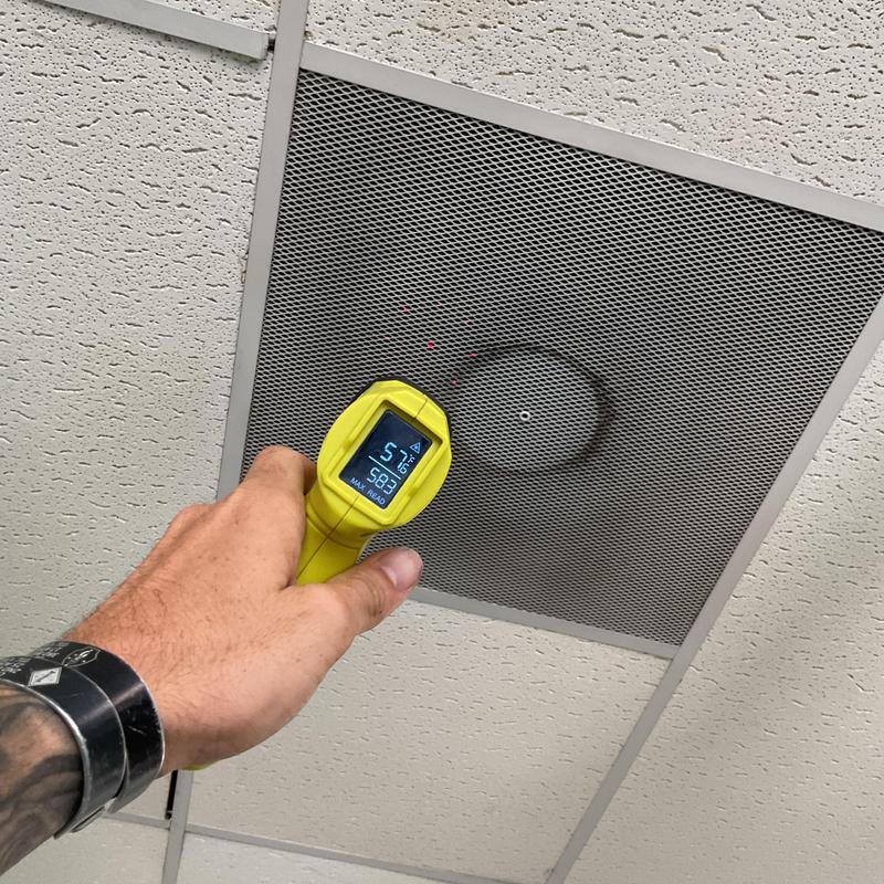 HVAC vent temperature check with infrared thermometer HVAC vent temperature check with infrared thermometer