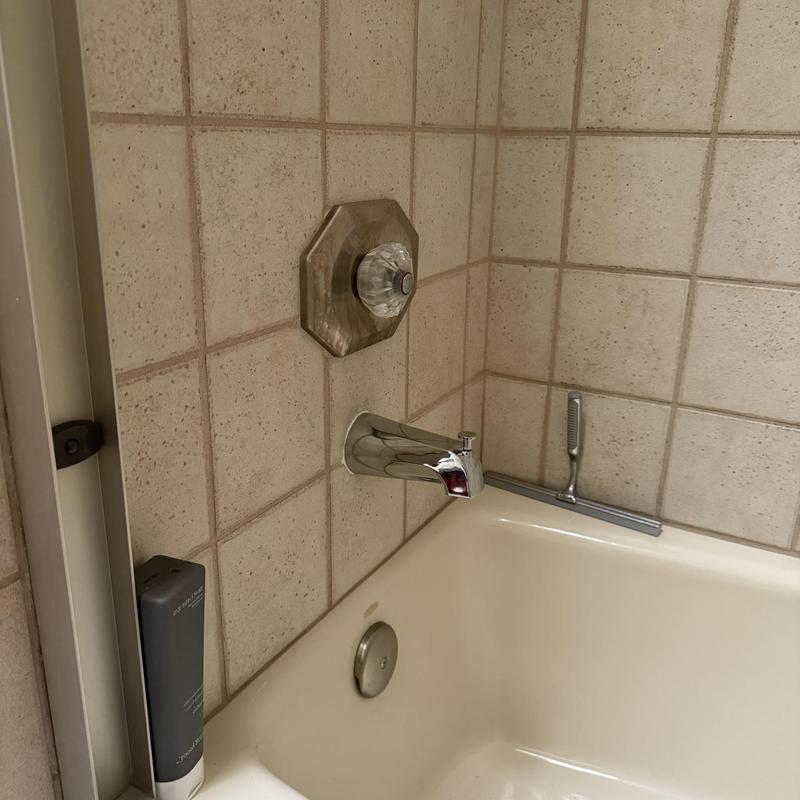Bathtub faucet and diverter with tiled wall Bathtub faucet and diverter with tiled wall