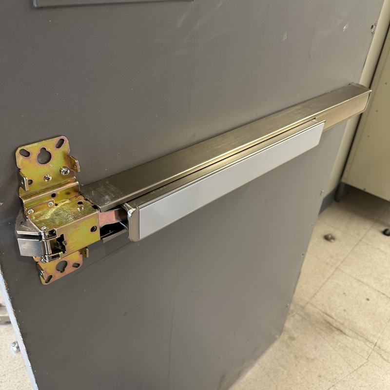 Commercial exit device with new lock cylinders installation