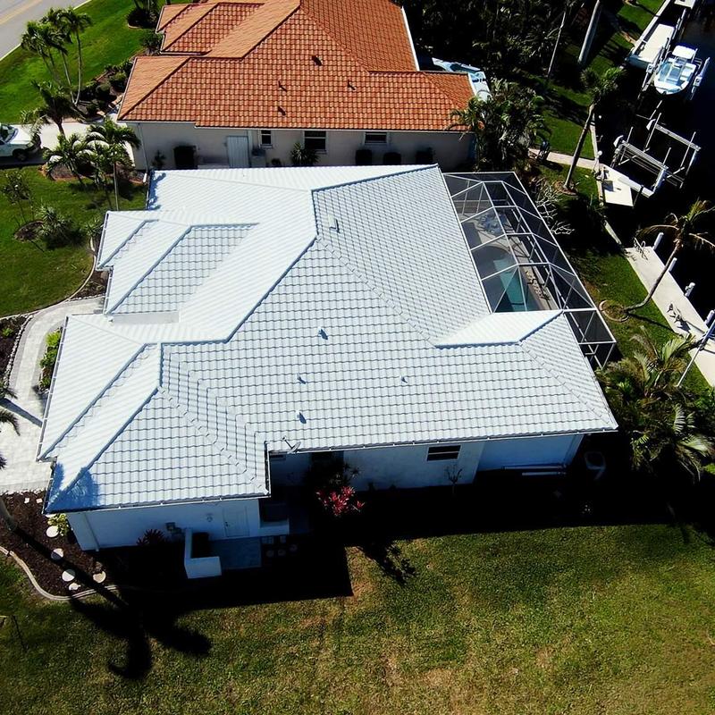 Stonecoated steel roof installation on home in Florida Stonecoated steel roof installation on home in Florida