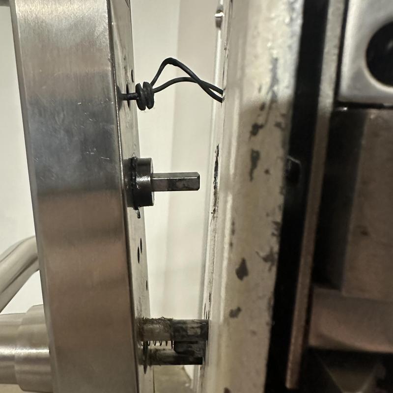 Electronic multipoint door lock being replaced Electronic multipoint door lock being replaced
