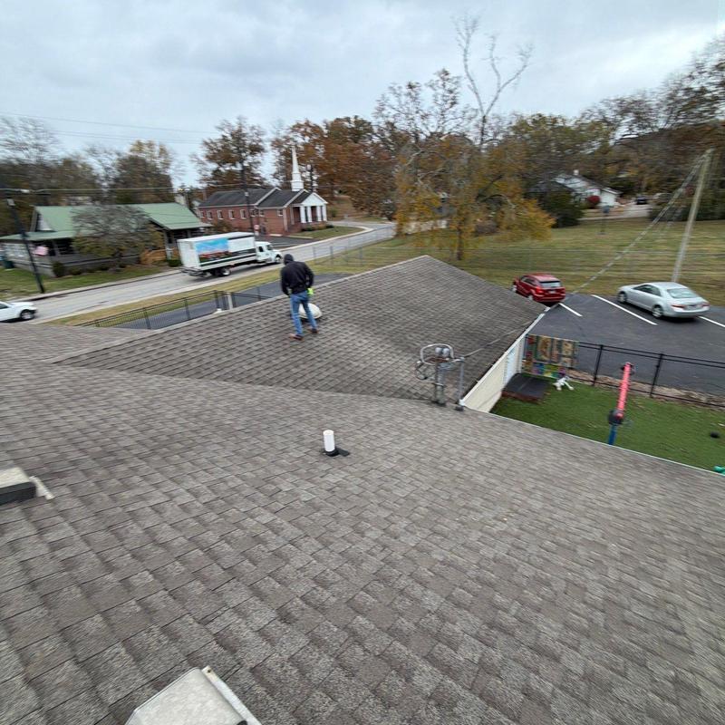 Asphalt shingle roof inspection at daycare facility