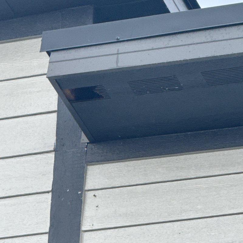 Roof soffit ventilation with damaged vent panel