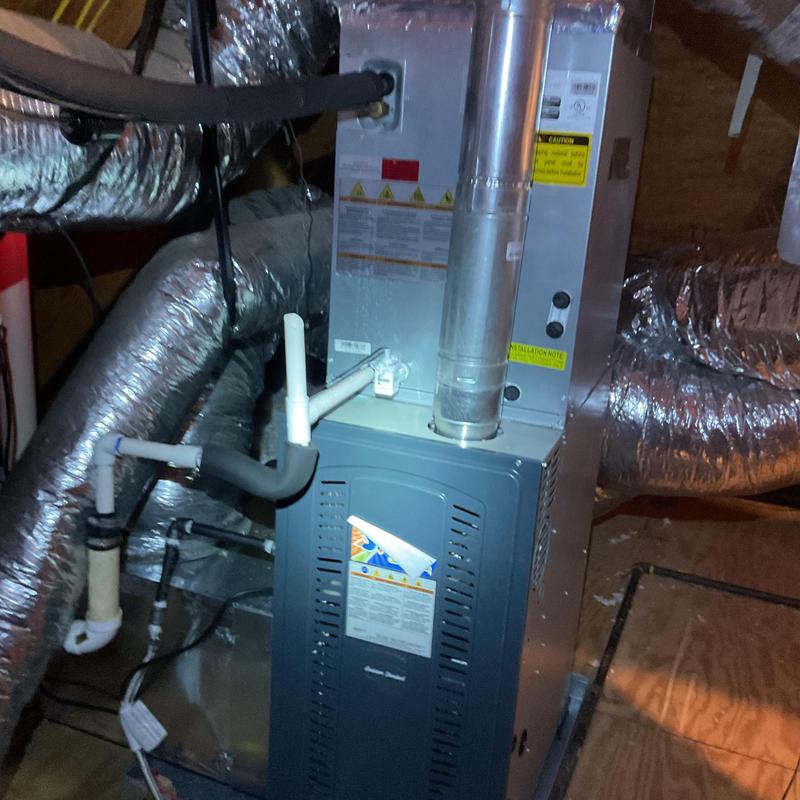 Furnace unit with ductwork and ventilation pipes Furnace unit with ductwork and ventilation pipes