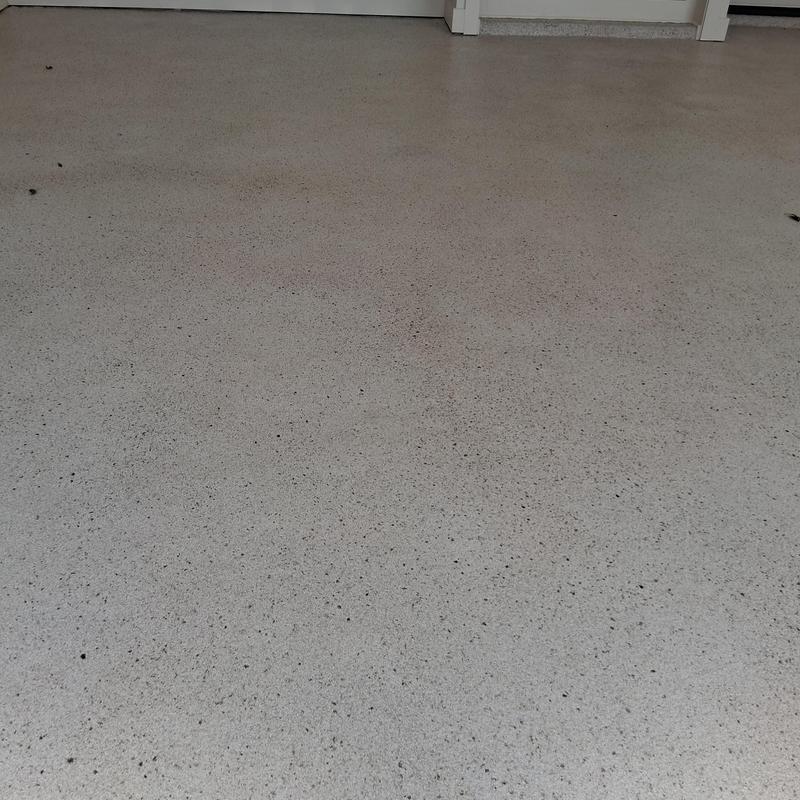 Concrete floor with custom finish in new construction