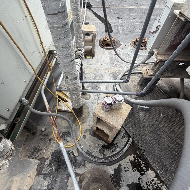 Cooling tower inlet line with piping and insulation