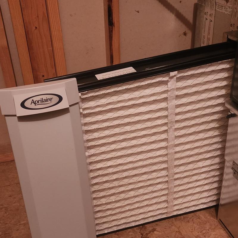 Aprilaire media air filter replacement in HVAC system
