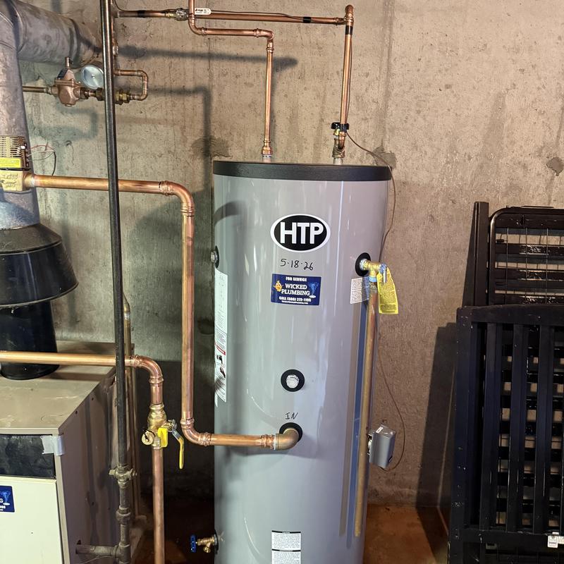 Water heater with new copper piping installation