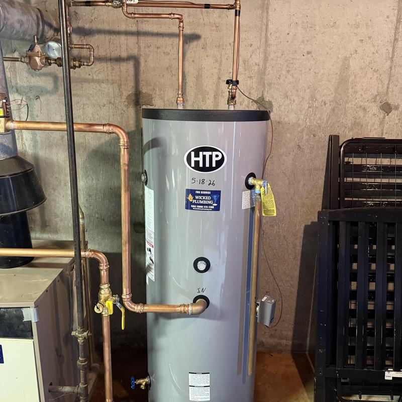 Water heater with new copper piping installation
