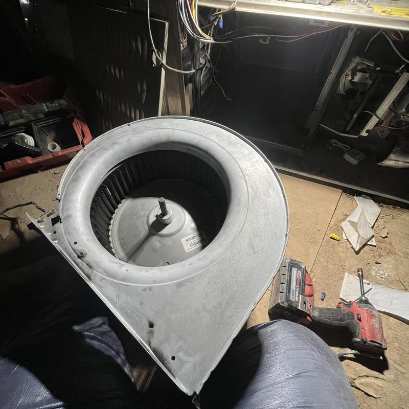 HVAC blower motor assembly removed for repair HVAC blower motor assembly removed for repair