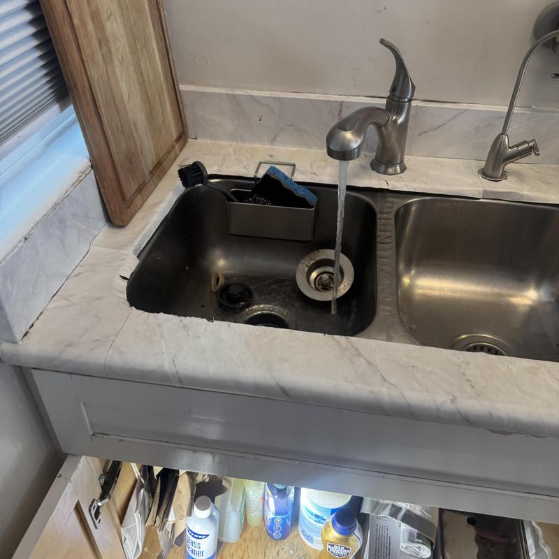 Garbage disposal and kitchen sink installation testing