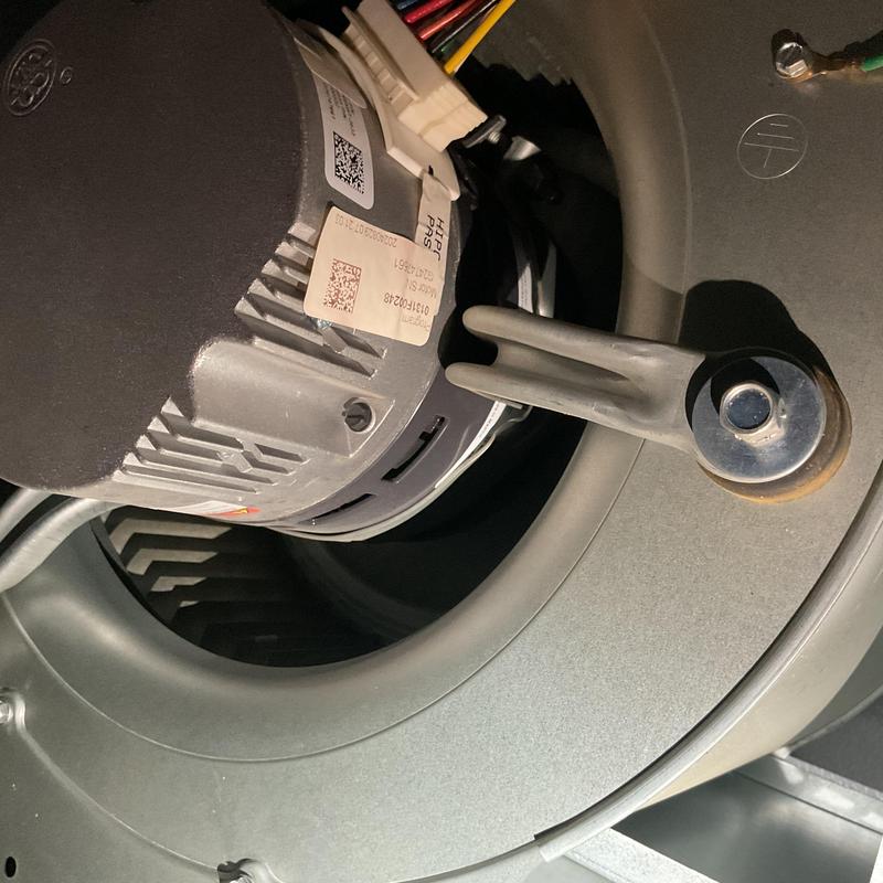 Blower wheel and motor assembly inside HVAC system Blower wheel and motor assembly inside HVAC system
