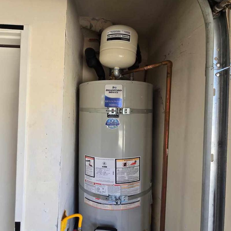 50-gallon Bradford White water heater installation