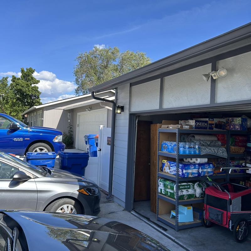 Garage GFCI outlets with exterior lighting and surge protector