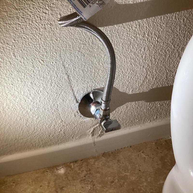 Angle stop shut-off valve with braided hose connection