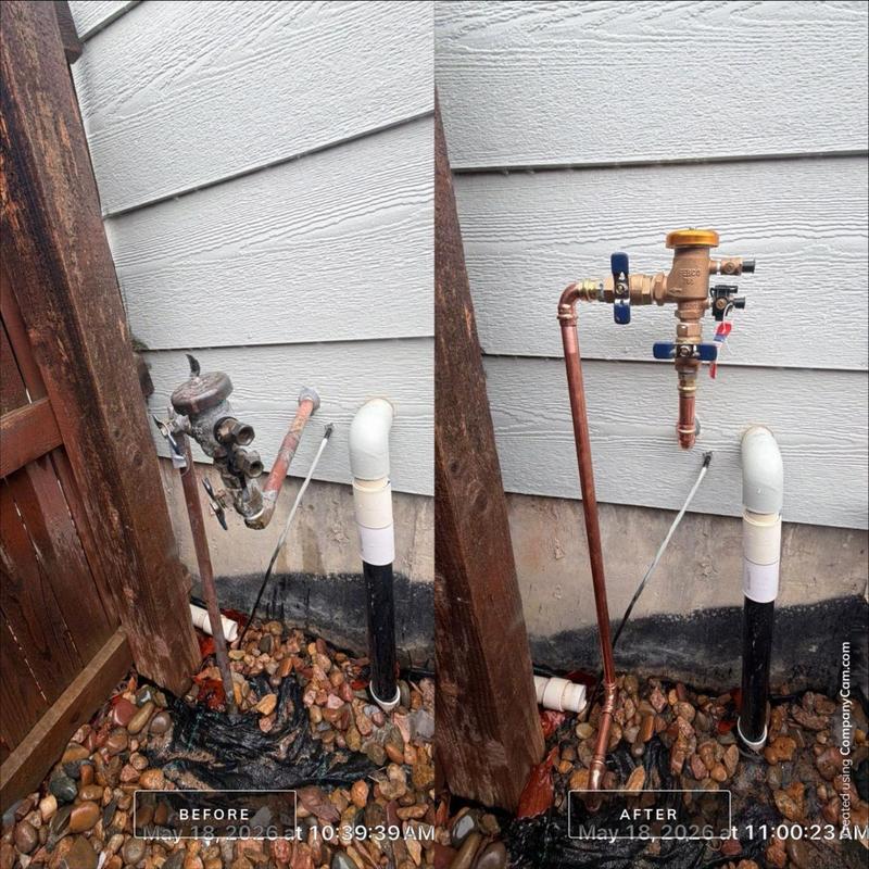 Vacuum breaker replacement and pipe setup straighten Vacuum breaker replacement and pipe setup straighten