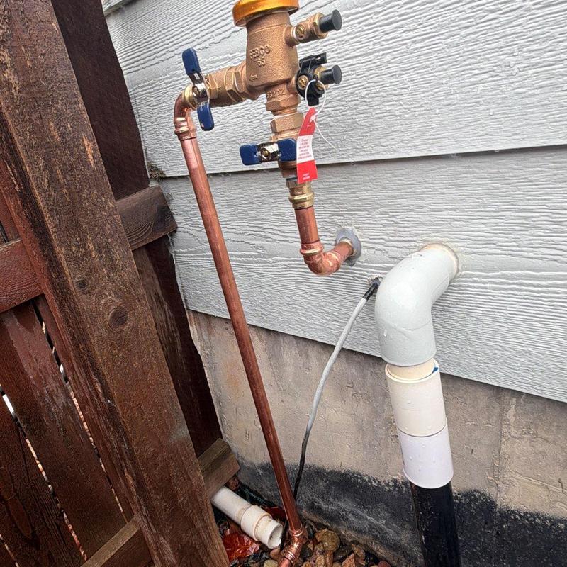 Vacuum breaker with new copper piping installation Vacuum breaker with new copper piping installation