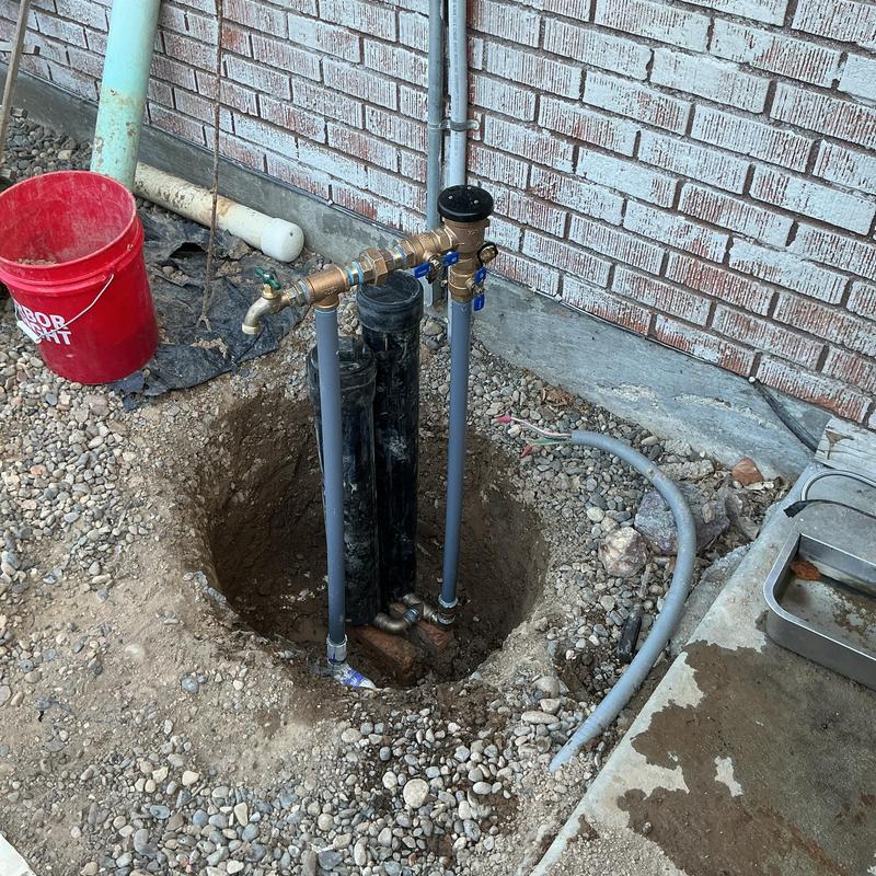 Sprinkler shutoff valve assembly with piping in ground