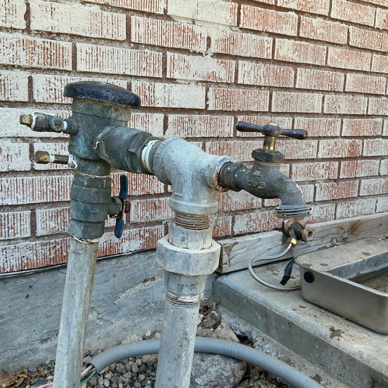 Sprinkler shut off assembly and PVB piping exterior