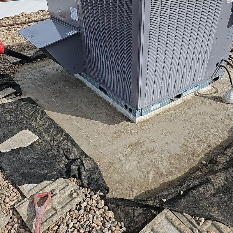 EPDM roofing around commercial rooftop HVAC unit