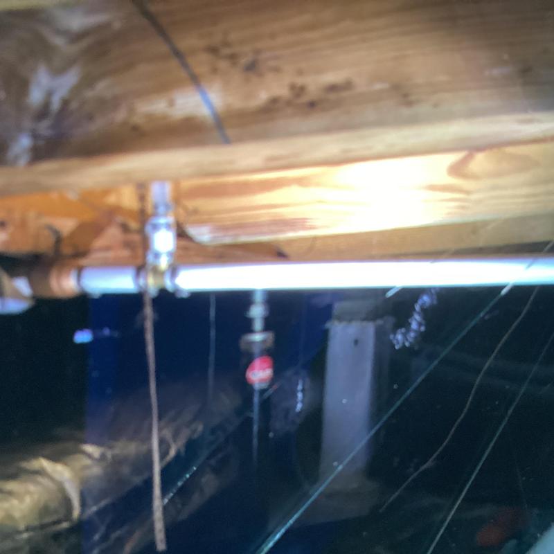Water supply line and PVC plumbing in crawl space