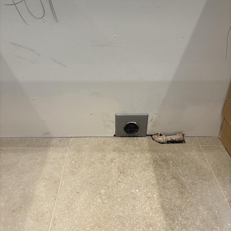 Gas cooktop quarter turn angle stop installation