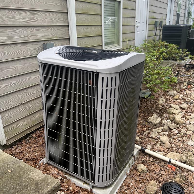 Condenser unit outside residential HVAC system
