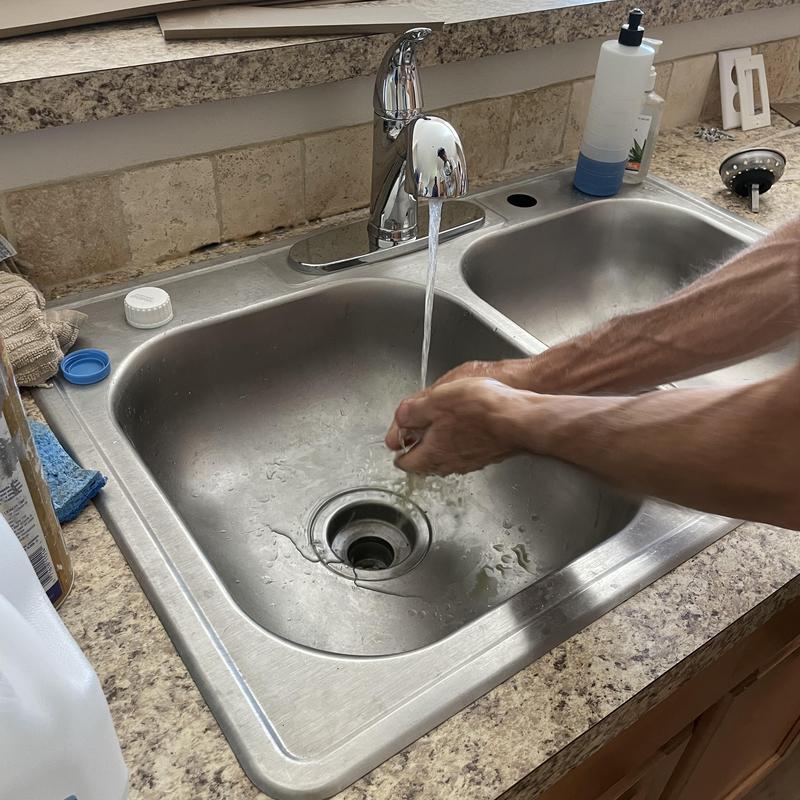Kitchen faucet with pull-out sprayer installation