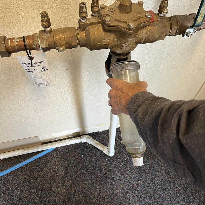 Backflow assembly with cleaned check valve and diaphragm Backflow assembly with cleaned check valve and diaphragm