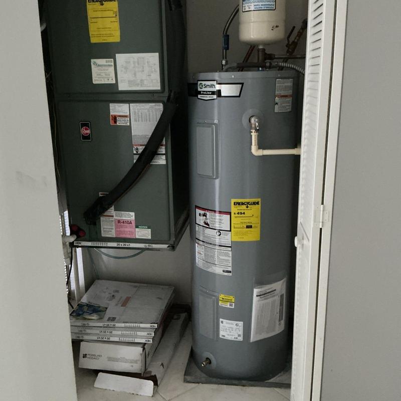 A.O. Smith 50-gallon electric water heater installation