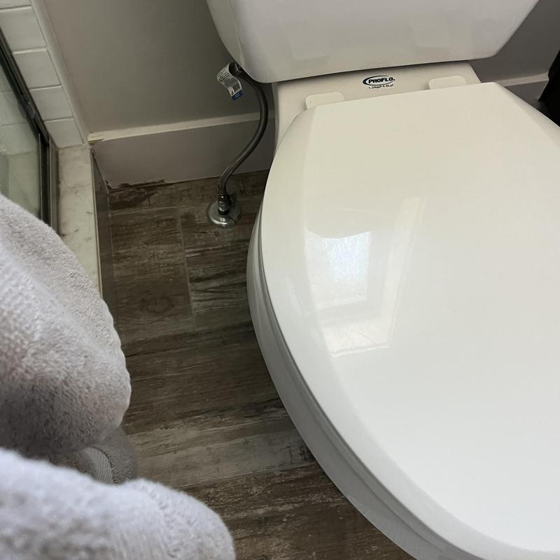 Bidet toilet installation with water supply line