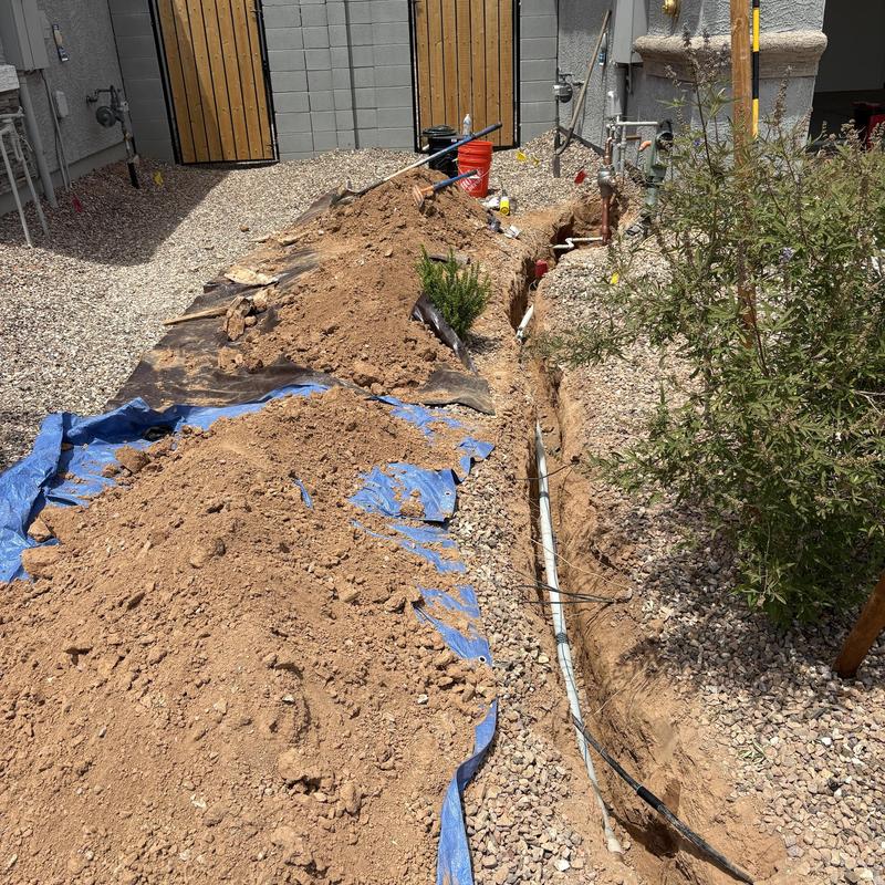 Main water service line trench and piping replacement