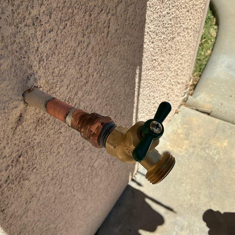 Outdoor hose bibb with brass female threaded adapter