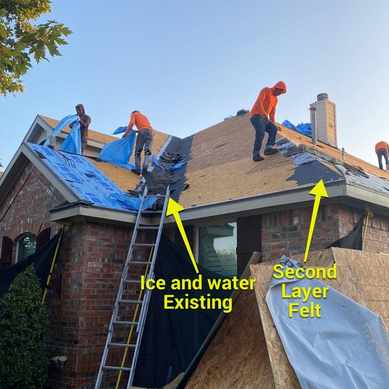 Roof decking installation with ice and water barrier